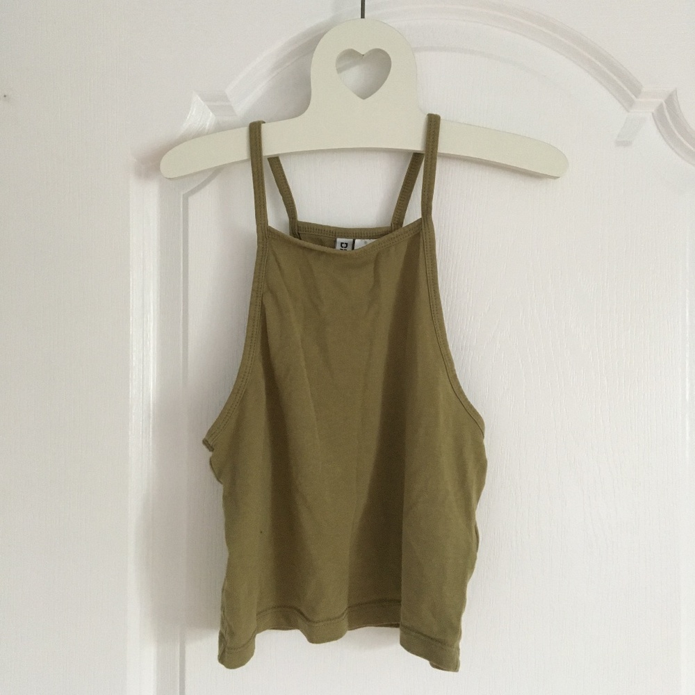 olive green H&M racerback top